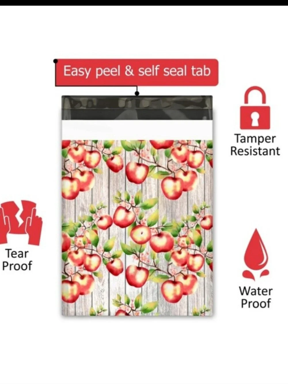 100ct. 10x13 APPLES 🍎 POLY MAILERS